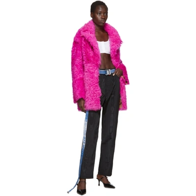 Shop Off-white Pink Fur Kalgan Coat In Fuchsia