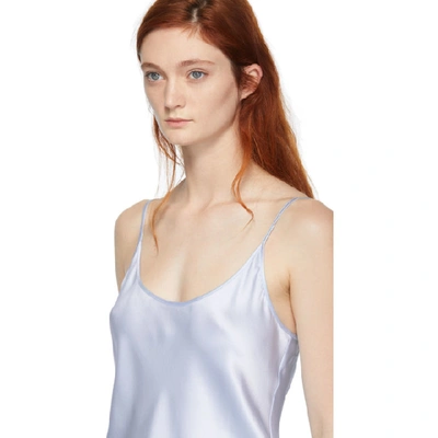 Shop La Perla Blue Silk Satin Camisole In M113 Azure