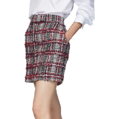 Shop Thom Browne Red Check Tweed Classic Miniskirt In 960 Rwbwht