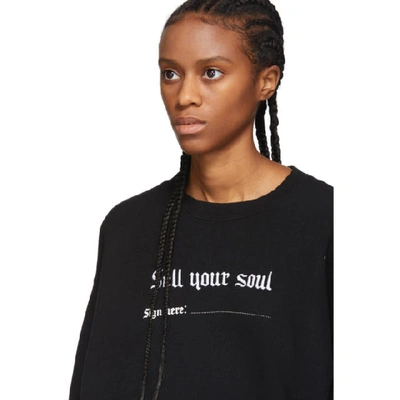 Shop R13 Black 'sell Your Soul' Sweatshirt