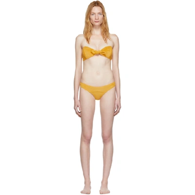 Shop Lisa Marie Fernandez Yellow Poppy Bikini In Saffron