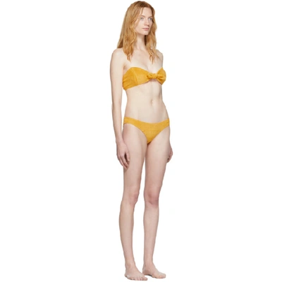 Shop Lisa Marie Fernandez Yellow Poppy Bikini In Saffron