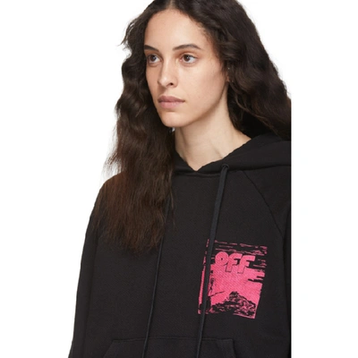 Shop Off-white Black Skull Double Sleeve Hoodie In Blk/fuchsia