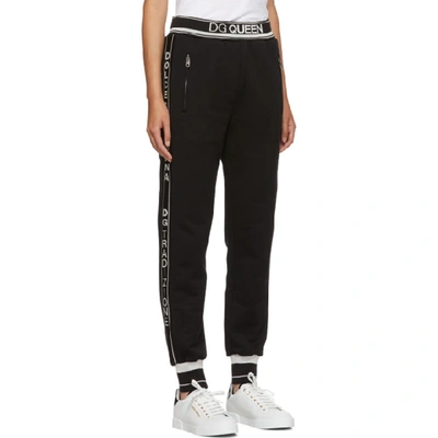 Shop Dolce & Gabbana Dolce And Gabbana Black Dg Queen Track Pants In N0000 Black