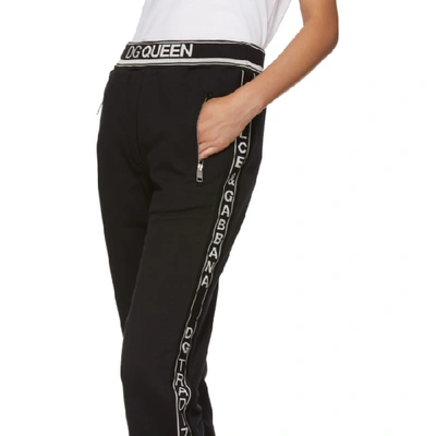 Shop Dolce & Gabbana Dolce And Gabbana Black Dg Queen Track Pants In N0000 Black