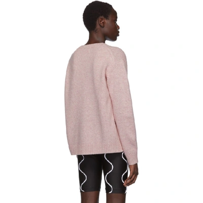 Shop Acne Studios Pink Wool Crewneck Sweater In Pink/beige