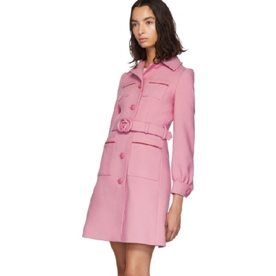 Shop Gucci Pink Wool Short Coat In 5637 Pink