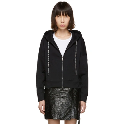 Shop Moncler Black Zip-up Sweater In 999 Black