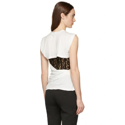 Shop Alexander Wang White Lace Bustier T-shirt In 100 White