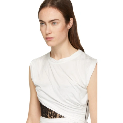 Shop Alexander Wang White Lace Bustier T-shirt In 100 White