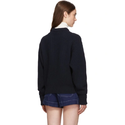 Shop Chloé Chloe Navy Wool And Cashmere Sweater In 4a9 Strmnig