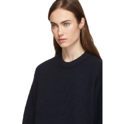 Shop Chloé Chloe Navy Wool And Cashmere Sweater In 4a9 Strmnig