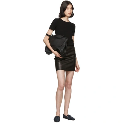 Shop The Row Black Leather Loattan Miniskirt