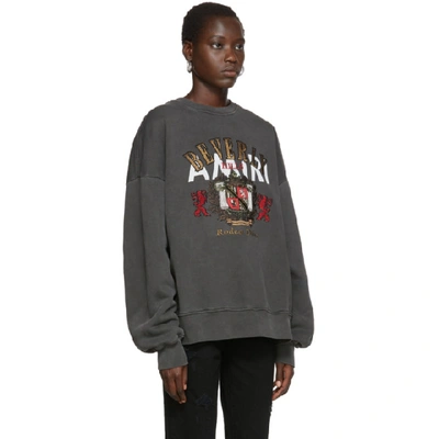 Shop Amiri Black Beverly Hills Sweatshirt In Vintageblk