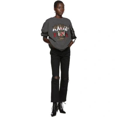 Shop Amiri Black Beverly Hills Sweatshirt In Vintageblk