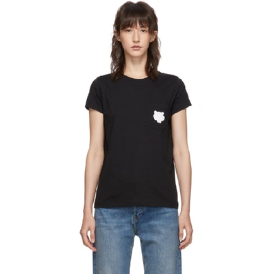 Shop Kenzo Black Tiger Crest Straight Fit T-shirt In 99 Black