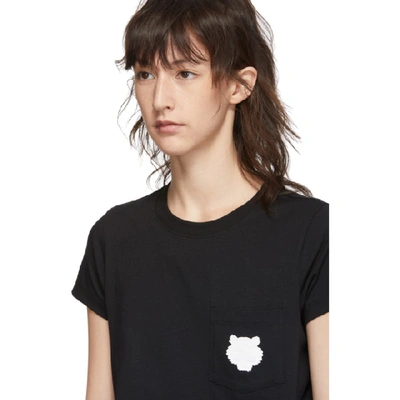 Shop Kenzo Black Tiger Crest Straight Fit T-shirt In 99 Black