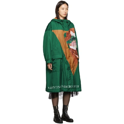 Shop Undercover Green Valentino Edition Sherpa Hood Coat