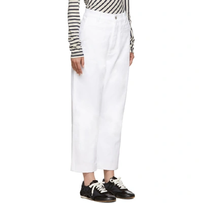 Shop Loewe White Fisherman Jeans In 2100 White