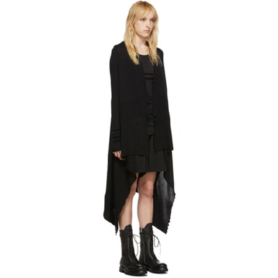 Shop Rick Owens Black Long Wrap Cardigan In 09 Black