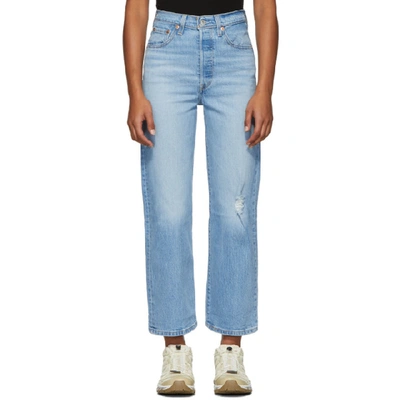 Shop Levi's Levis Blue Ribcage Straight Ankle Jeans In Tango Blue