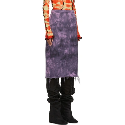 Shop Marques' Almeida Marques Almeida Purple Tie-dye Pencil Skirt In Purple Tyed