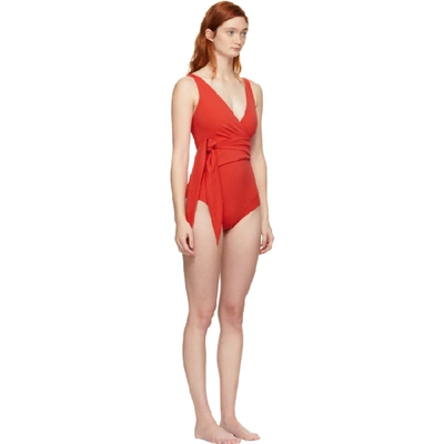 Shop Lisa Marie Fernandez Red Dree Louise One-piece Swimsuit In Tomato