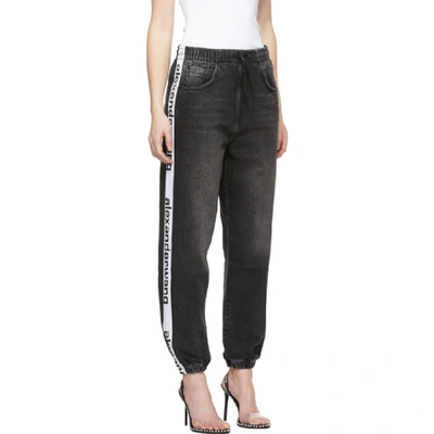 Shop Alexander Wang Grey Track Jeans In 015 Greyage