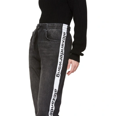 Shop Alexander Wang Grey Track Jeans In 015 Greyage