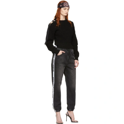 Shop Alexander Wang Grey Track Jeans In 015 Greyage
