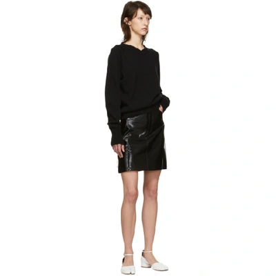 Shop Helmut Lang Black Patent Leather Five-pocket Miniskirt