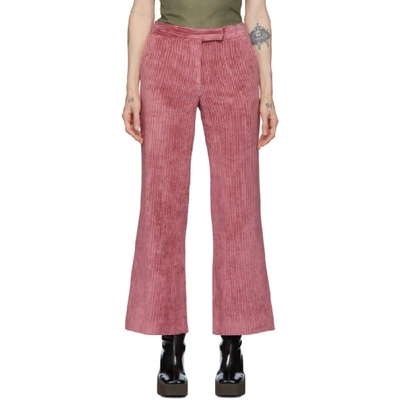 Shop Marina Moscone Pink Corduroy Trousers In Rose
