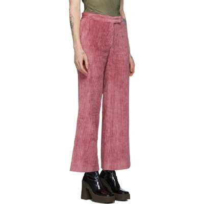 Shop Marina Moscone Pink Corduroy Trousers In Rose