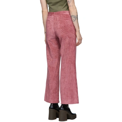 Shop Marina Moscone Pink Corduroy Trousers In Rose