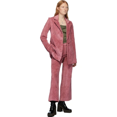 Shop Marina Moscone Pink Corduroy Trousers In Rose