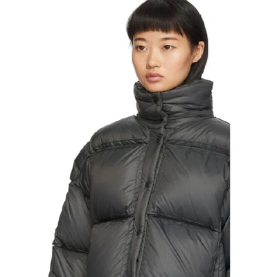 Shop Off-white Black Down 3d Cropped Puffer Jacket In Anthracite
