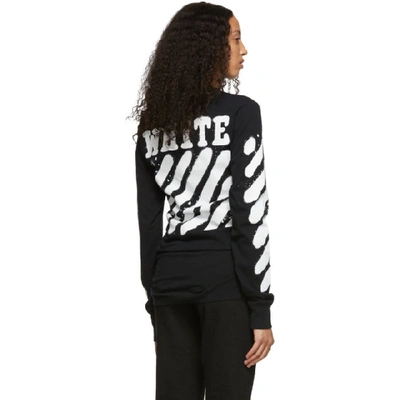 OFF-WHITE SSENSE 独家发售黑色喷绘对角线 T 恤