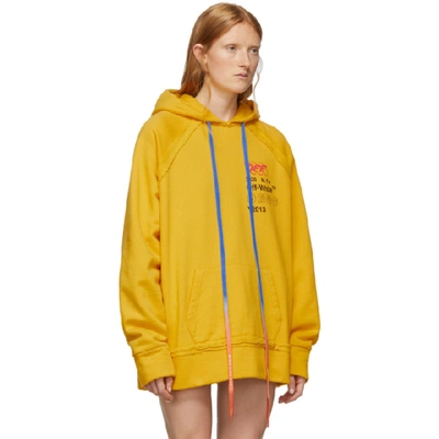 Shop Off-white Yellow Industrial Y013 Incompiuto Hoodie In Yellow/blk