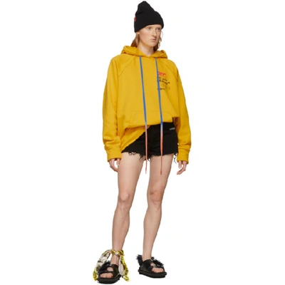 Shop Off-white Yellow Industrial Y013 Incompiuto Hoodie In Yellow/blk