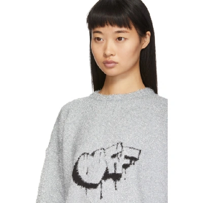 Shop Off-white Silver Bubble Off Sweater In Silver/blk