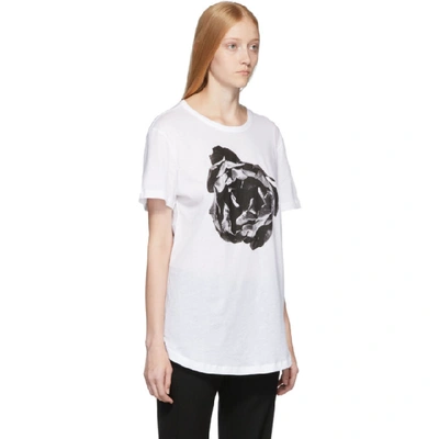 Shop Ann Demeulemeester White Flower Print T-shirt In White/black