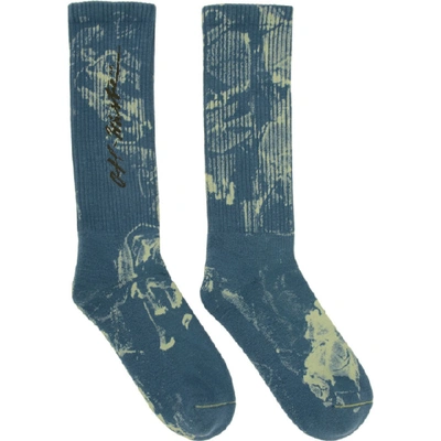 Shop Off-white Blue Tie-dye Socks In Gasoline Bl