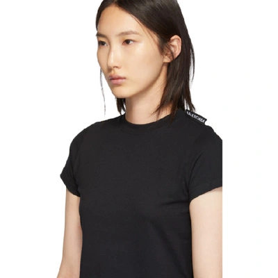 Shop Balenciaga Black Logo Tab Fitted T-shirt In 1000 Black