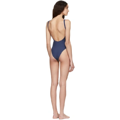 Shop Fendi White & Navy ' Mania' One-piece Swimsuit