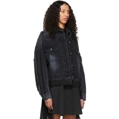 Shop Sacai Black Denim Nylon Back Jacket In 002 Black