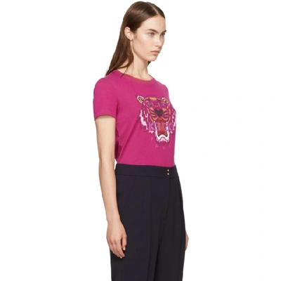 Shop Kenzo Pink Tiger T-shirt In 26 Deep Fuschia