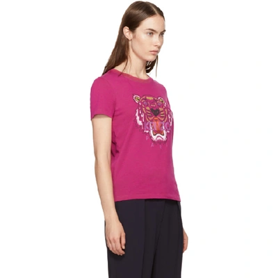Shop Kenzo Pink Tiger T-shirt In 26 Deep Fuschia