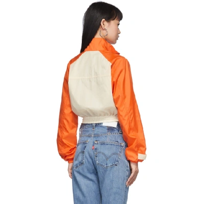 Shop Heron Preston Beige And Orange Crop Windbreaker In Nude/orange