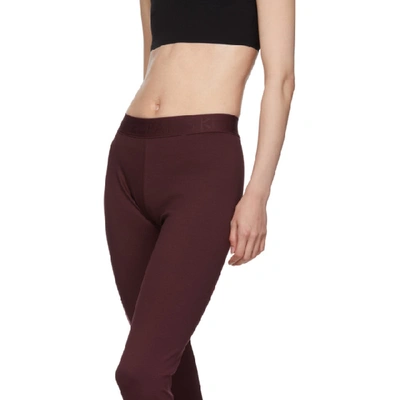 Shop Kenzo Burgundy Logo Leggings In 23 Bordeaux