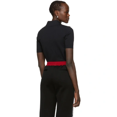 Shop Miu Miu Black Logo Patch Polo